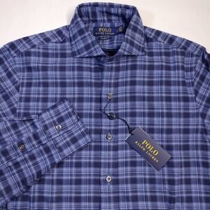 Polo Ralph Lauren Blue Plaid Flannel Button Down Shirt Classic Fit Sz S NWT $148